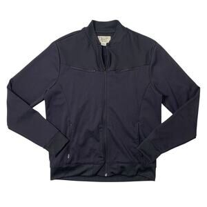 Original Penguin Jacket Mens L Large Black Full Zip Activewear Track Bomber